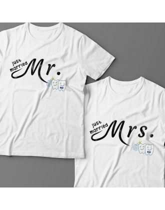Парные футболки для молодоженов "Mr." и "Mrs."